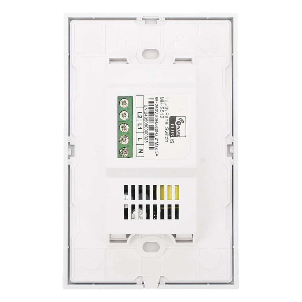 (ZWAVE) Interruptor On/Off panel táctil touch inalámbrico Zwave Plus 2 botones. Compatible con Hubitat HC8, Álula M2M, otro