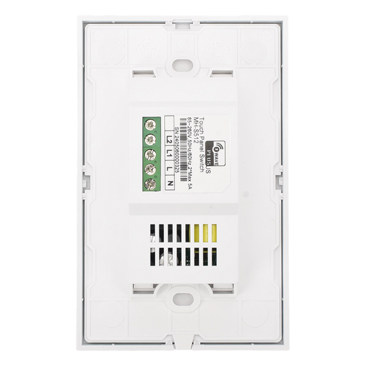(ZWAVE) Interruptor On/Off panel táctil touch inalámbrico Zwave Plus 2 botones. Compatible con Hubitat HC8, Álula M2M, otro