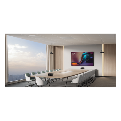 Sistema de Videoconferencia MVC-S98-C5U-004 de Yealink diseñado para Salas Extra Grandes con Triple Cámara Inteligente y Funciones Avanzadas de IA