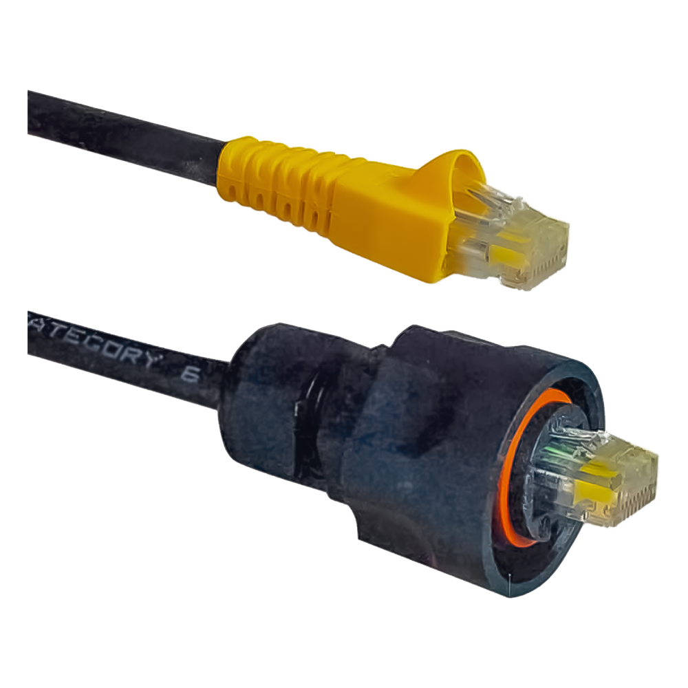 Patch Cord Industrial Ruggedized a Plug Modular, Cat6, de 0.91 Metros (3 Pies), Color Negro