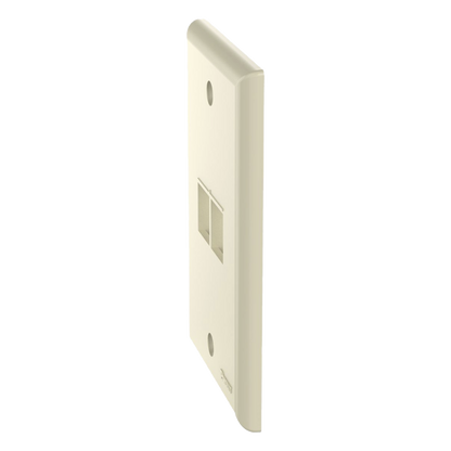 Placa de Pared Vertical, Salida Para 2 Puertos Keystone, Color Marfil
