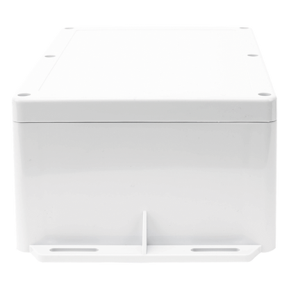 Gabinete Plástico para Exterior (IP65) de 160 x 220 x 100 mm Cierre por Tornillos Metálicos. Tiene Orejas para instalación a muro.