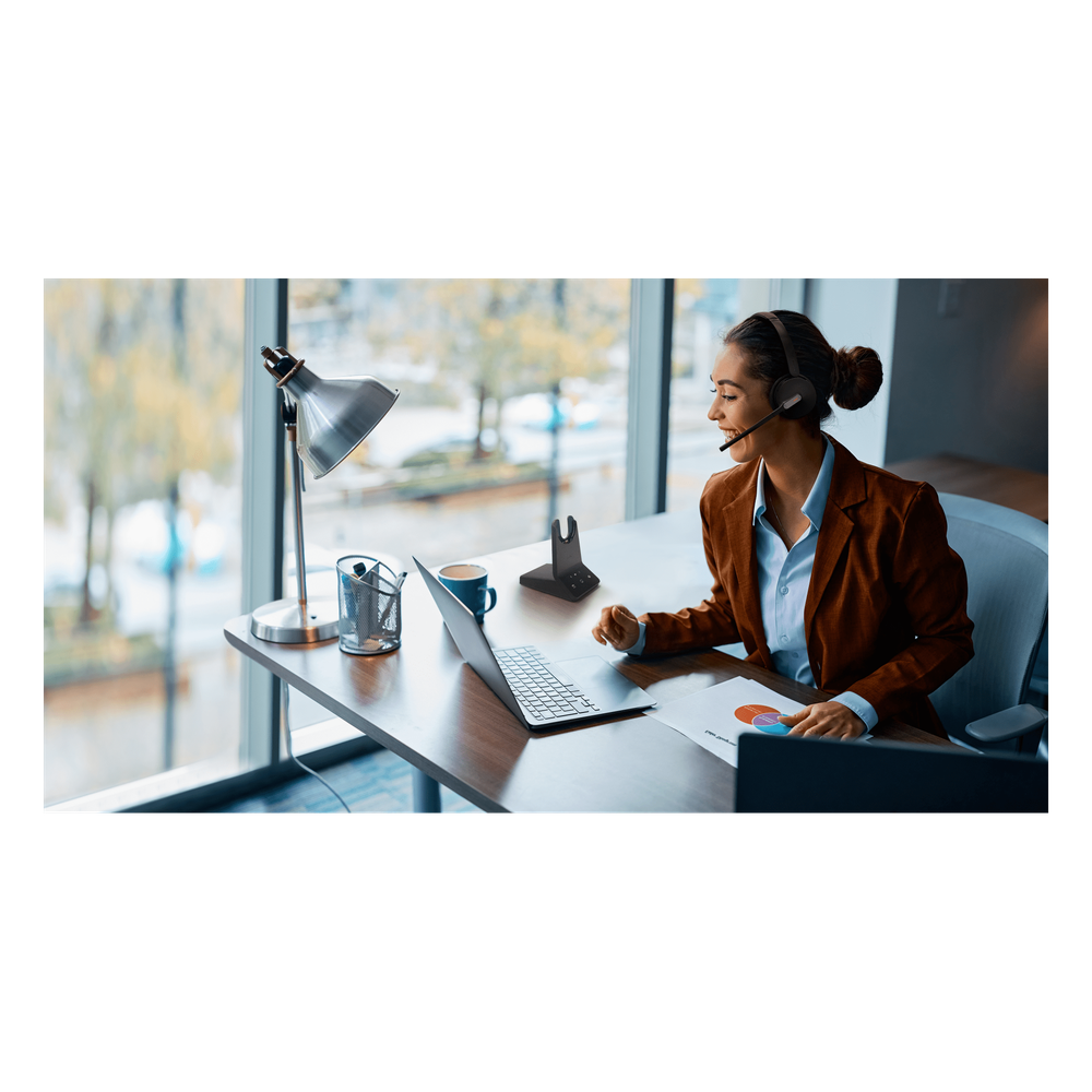 Auriculares estéreo Yealink WH64 edición MS con Bluetooth integrado (base y auriculares DECT) / Cancelación activa de ruido / Triple conexión