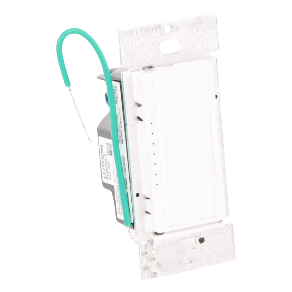 Atenuador de pared Maestro RF PRO de 120 V, 250 W en LED o 500 W incandescente, fase seleccionable y neutro opcional, para RadioRA 2, RA2 Select y
