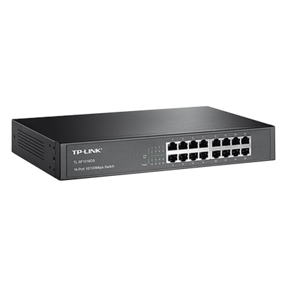 Switch no administrable de 16 puertos 10/100 Mbps de escritorio y para montaje en rack