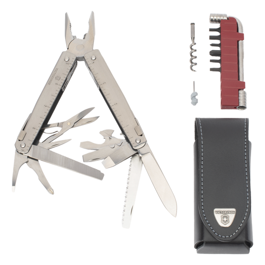 Navaja Victorinox Multiherramienta SwissTool X Plus con 37 Funciones. Incluye Funda de Piel