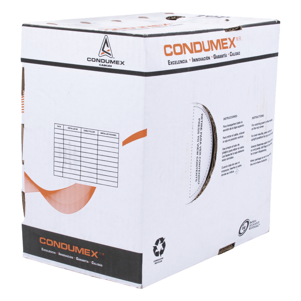 Bobina de 305 Metros (1000 Pies) / Cable de Cobre / 4 x 22 AWG / Tipo Alarmas UL / Para Interior / Color Blanco / Para Aplicaciones de Alarmas de
