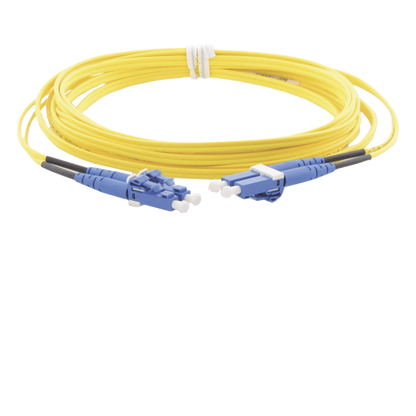 Jumper de Fibra Optica Monomodo 9/125 OS2, LC-LC Duplex, OFNR (Riser), Color Amarillo, 3 Metros (9.84 Pies)