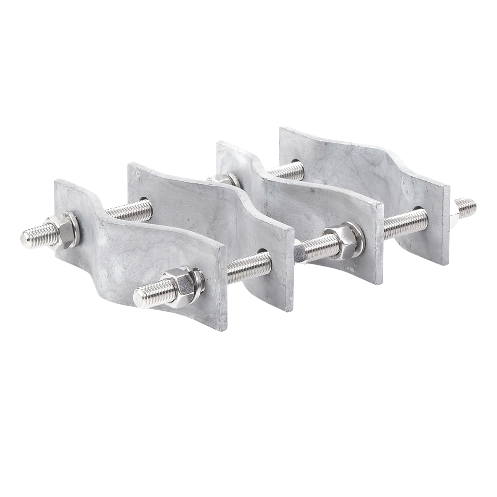 Juego de Dos Abrazaderas Dobles para Mástiles de 3.8 a 8.9 cm, con Separación entre centros de 12 cm