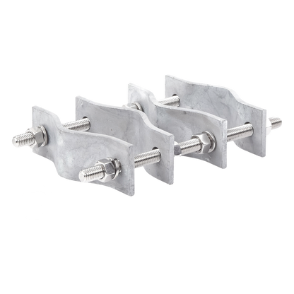 Juego de Dos Abrazaderas Dobles para Mástiles de 3.8 a 8.9 cm, con Separación entre centros de 12 cm