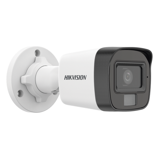 [Dual Light] Bala IP 2 Megapixel (1080p) / Lente 2.8 mm / Ángulo de visión 101° / 20 mts IR + 15 mts Luz Blanca / Micrófono Integrado / ACUSENSE Lite