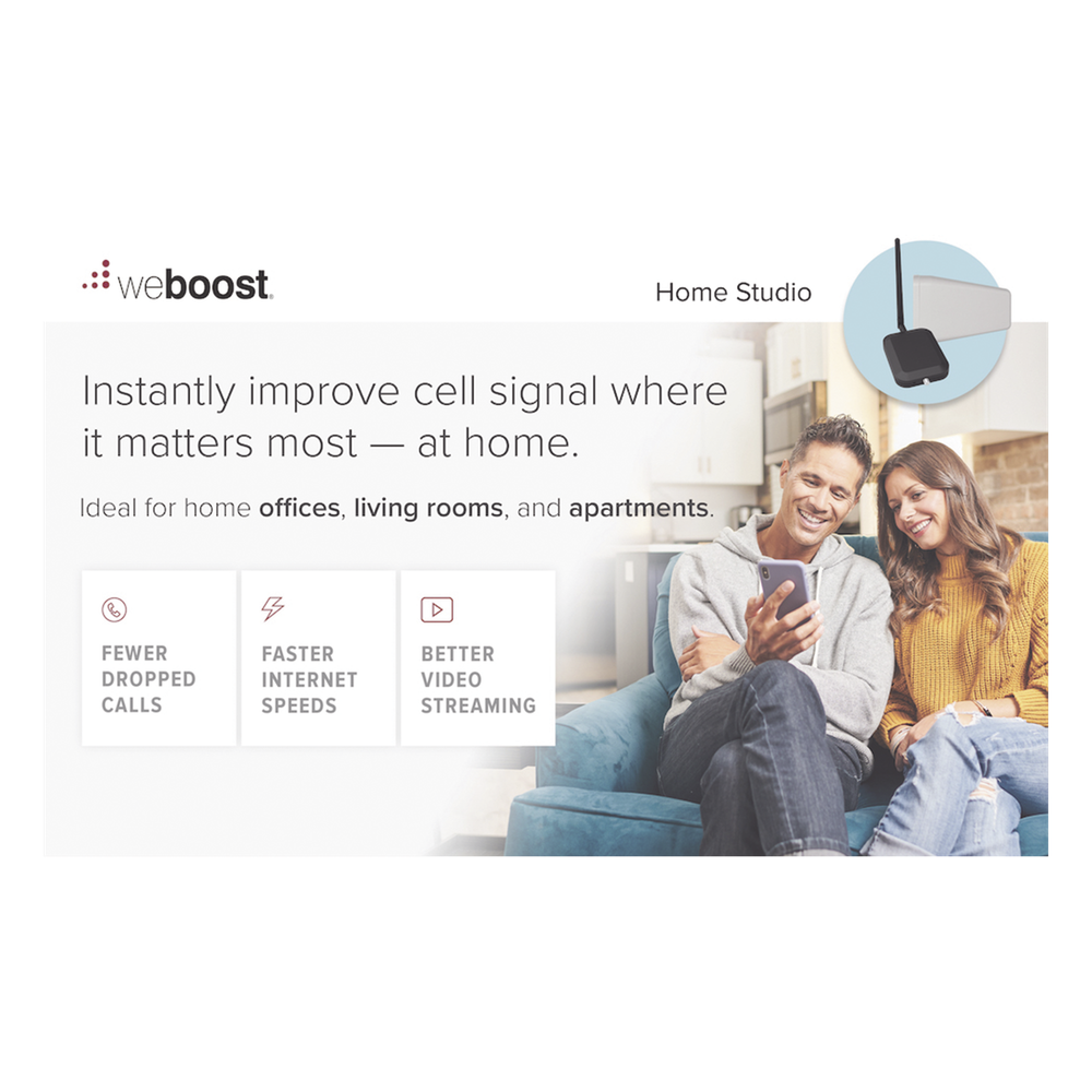 KIT de Amplificador de Señal Celular Home Studio/ Datos 2G, 3G, 4G / Llamadas / Mejora la señal para cubrir hasta 60 m² como una habitación, casa