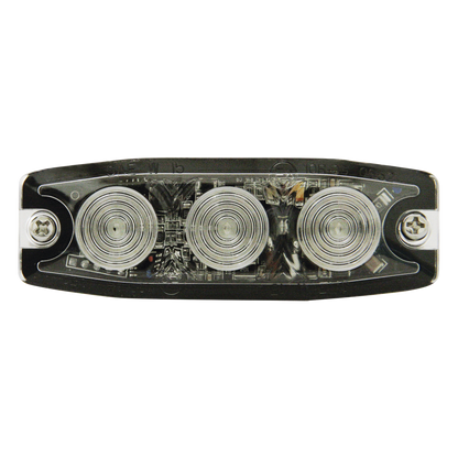 Luz Auxiliar de 3 LED, Ambar, Lente Transparente, SAE