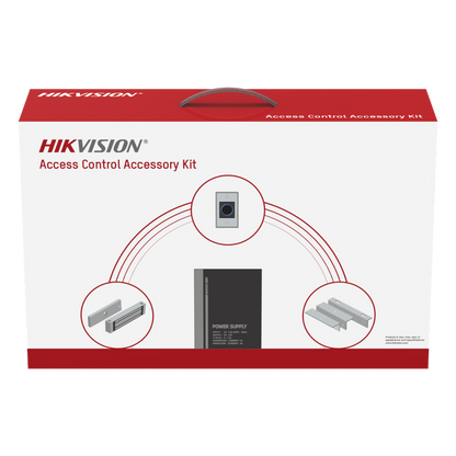 Kit HIKVISION para para Control de Acceso / Fuente 12 Vcd 2 A + Botón de Salida + Chapa Magnética 600 Lbs / Para Instalación de Control de Acceso