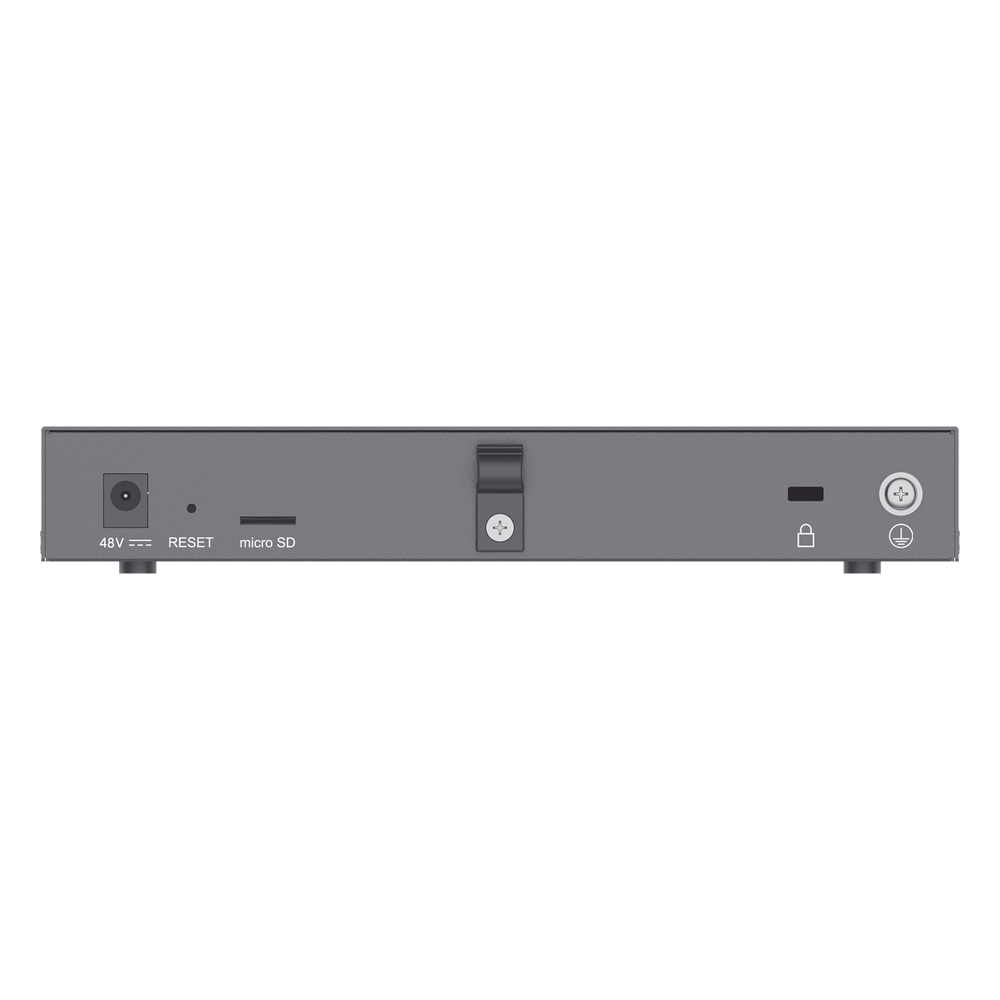 4 en 1: Firewall Nueva Generación, Router, IP PBX (24 usuarios / 8 llamadas), Switch Gigabit de 5 Puertos (4 PoE) y 2 Puertos SFP 2.5 Gigabit / Todos
