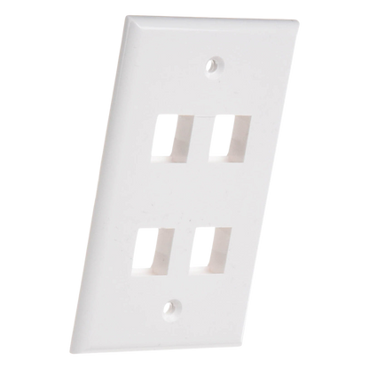 Placa de Pared de 4 Puertos, Keystone, Color Blanco