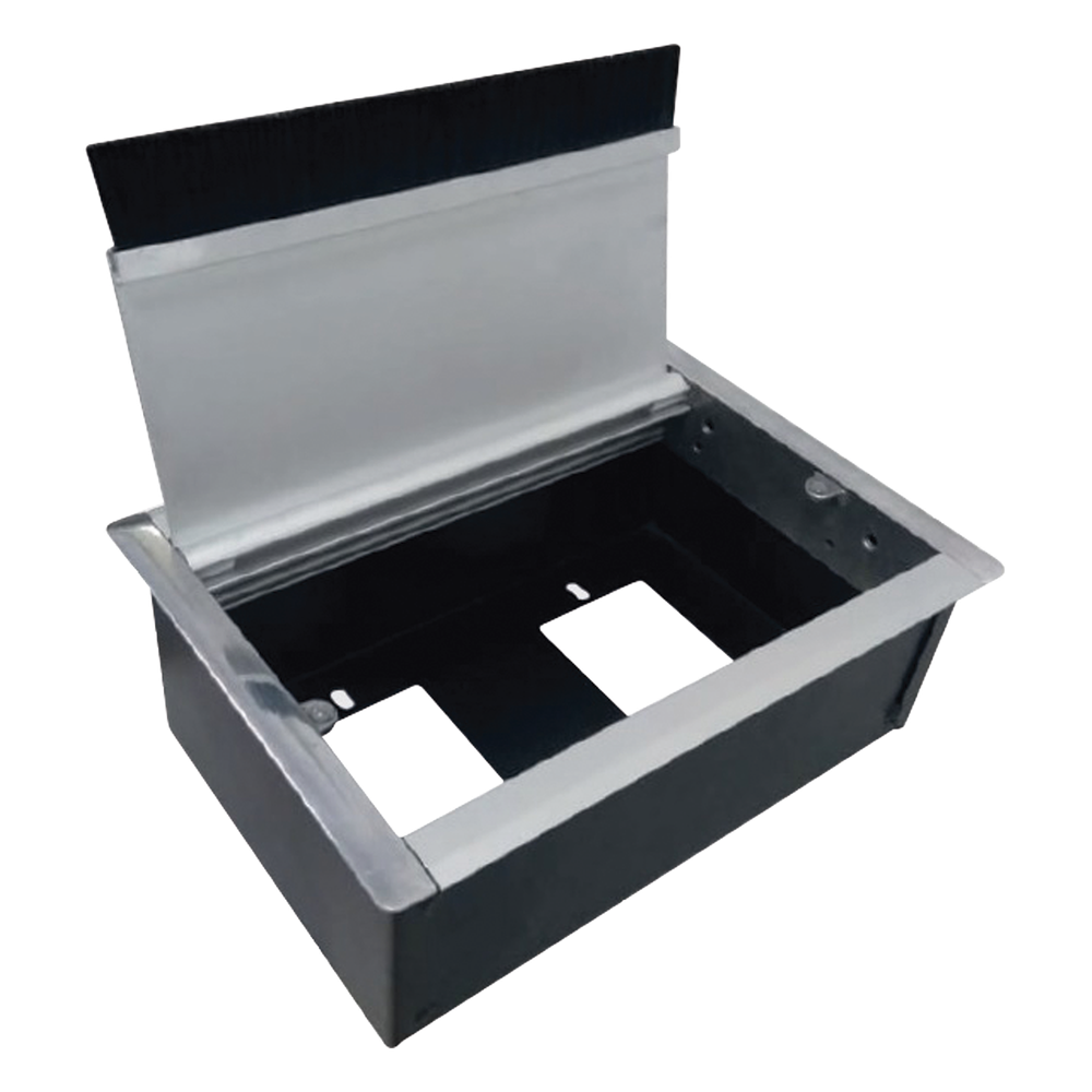 Caja Universal Vacía de 2 Módulos para Instalación en Escritorio (Voz, Datos, Video, Contactos Eléctricos), (No Incluye Accesorios)