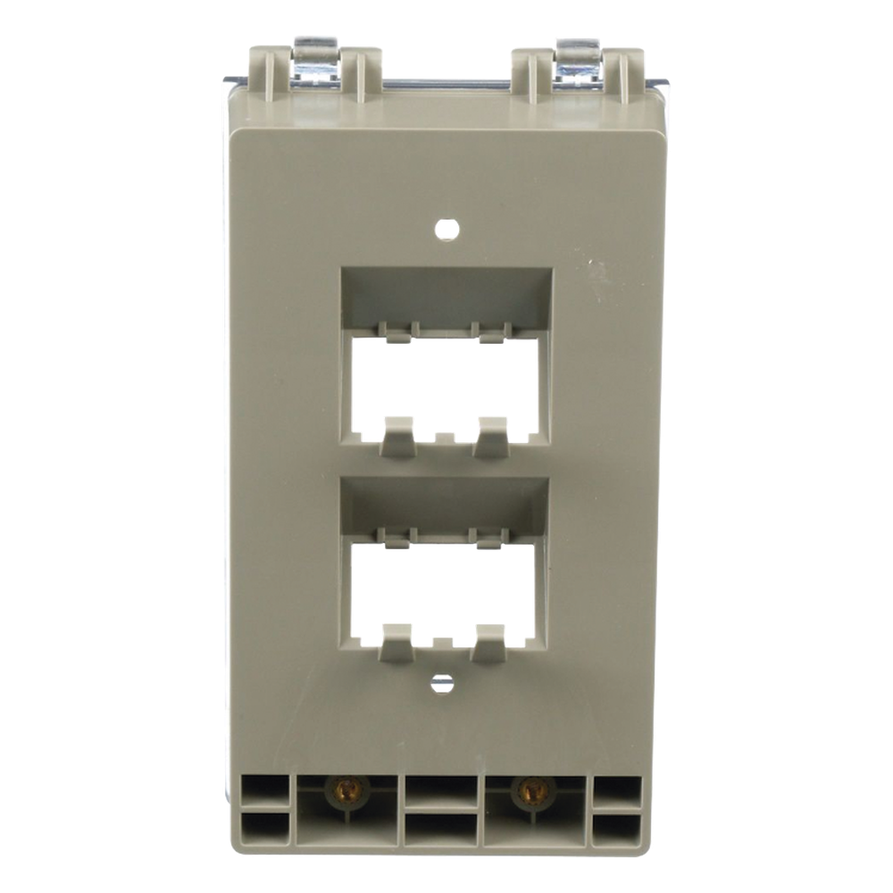 Placa de Pared Vertical, Resistente al Agua con Protección IP56, Acepta 4 Módulos Mini-Com, Color Gris