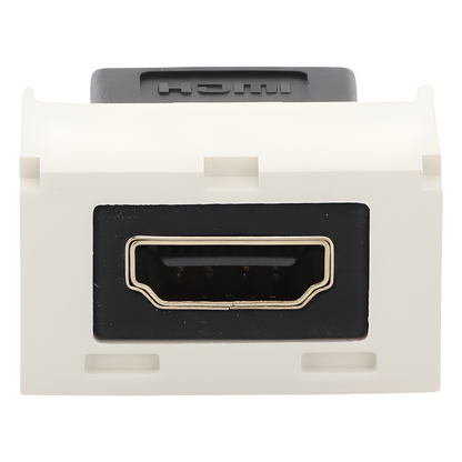Módulo Acoplador HDMI 2.0, Hembra a Hembra Tipo-A, Categoría 2, Uso en 2 Puertos Mini-Com, Color Blanco Mate