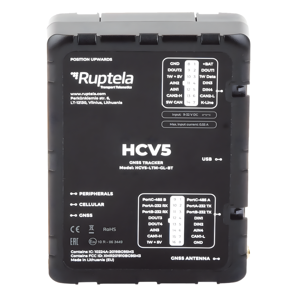 Localizador y Rastreador Vehicular GPS Avanzado / LTE Cat M1 (4G), 3G y 2G / Lectura de Computadora de Viaje en Vehículos Compatibles / CAN FMS