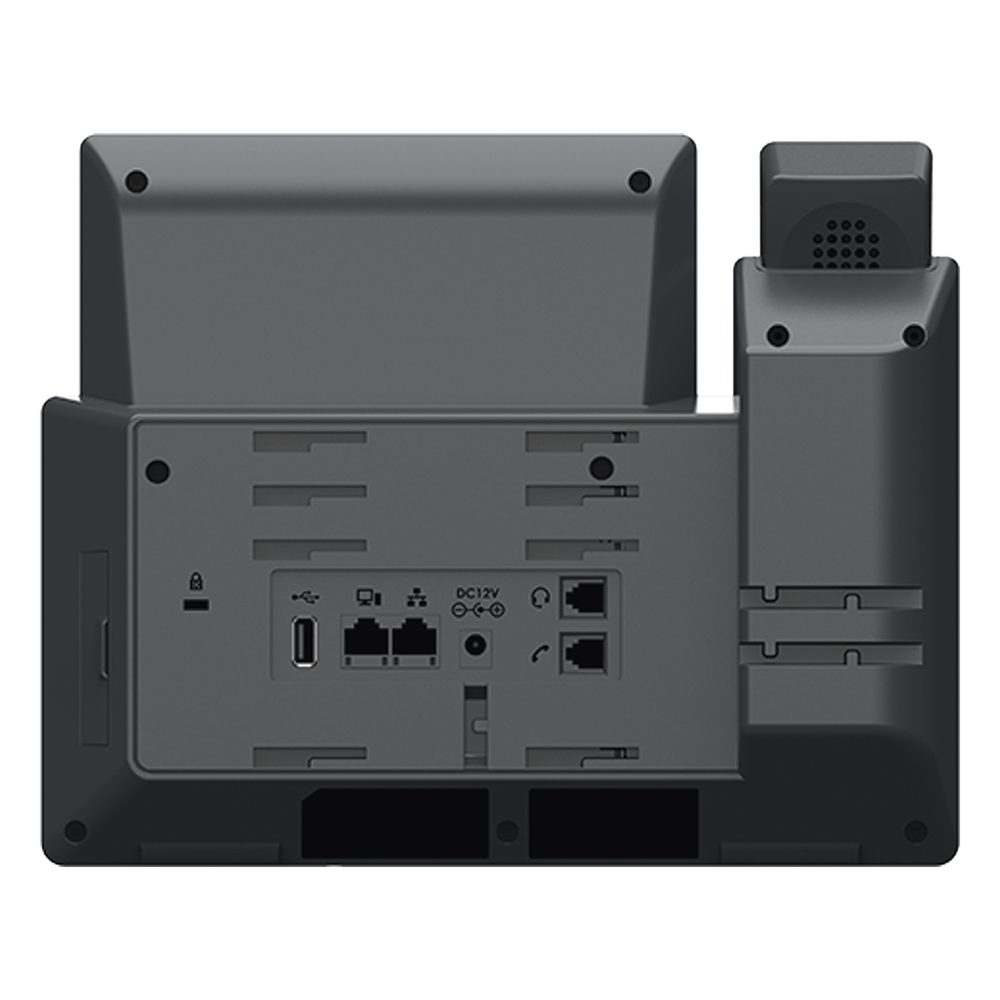 Teléfono IP Wi-Fi, Grado Operador, 14 líneas SIP con 6 cuentas, pantalla LCD 5", puertos Gigabit, Bluetooth, PoE, codec Opus, IPV4/IPV6 con gestión