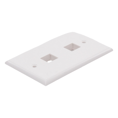 Placa de Pared de 2 Puertos, Keystone, Color Blanco