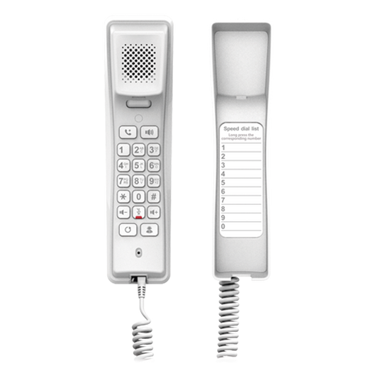 Teléfono IP profesional para Hotelería, montaje en pared, teclado numérico estándar, conferencia de 3 vías, Opus y PoE.