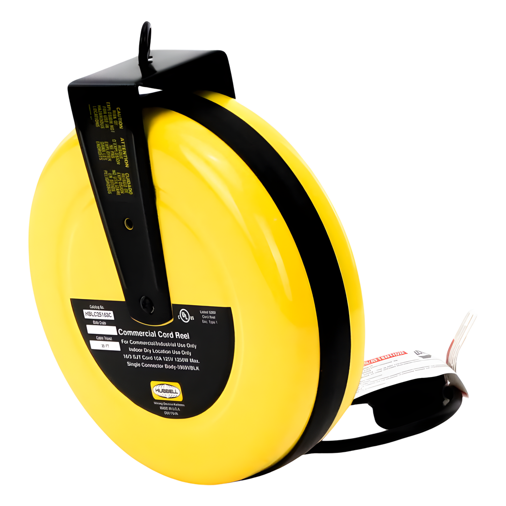 Carrete de Cable comercial (16/3 rudo), para 125 V CA, 10 A, 7.6 m de longitud con conector HBL5969VBLK