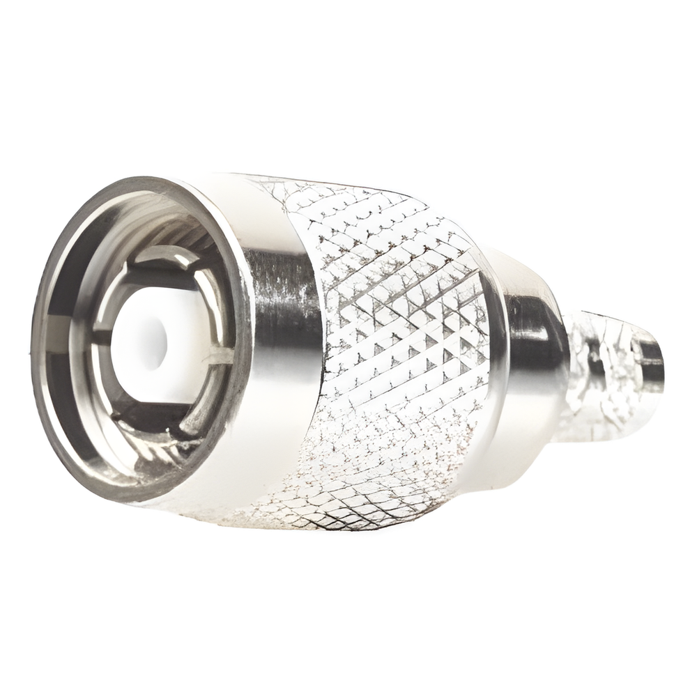 Conector TNC Macho Inverso de Anillo Plegable para Cables LMR-240, RG-8/X, Níquel/ Oro/ Teflón