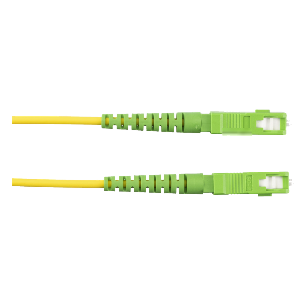 Jumper de Fibra Optica Monomodo 9/125 OS2, SC/APC-SC/APC Simplex, OFNR (Riser), Color Amarillo, 1 Metro (3.28 Pies)