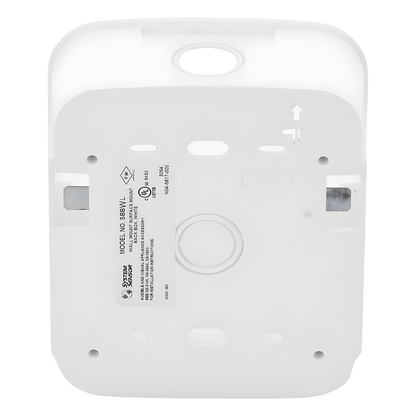 Caja de montaje en superficie para pared, color blanco, compatible con sirenas, estrobos y campanas, Serie L