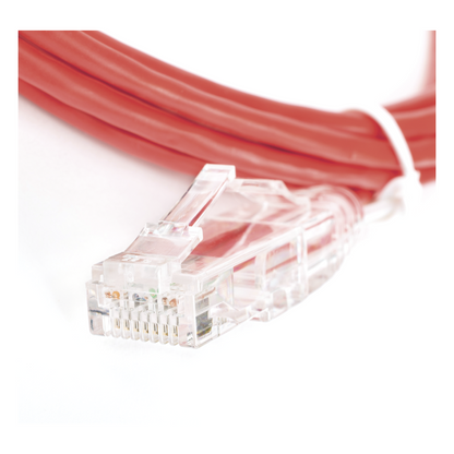 Cable de Parcheo Slim UTP Cat6 - 2 Metros (6.56 Pies) Rojo Diámetro Reducido (28 AWG)