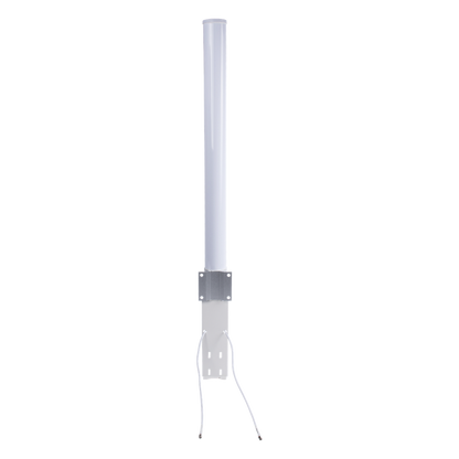 Antena Omnidireccional en 2.4 GHz, Rango de Frecuencias (2.3 - 2.5 GHz), Ganancia de 10 dBi, Doble Polaridad MIMO 2x2, Incluye Jumpers