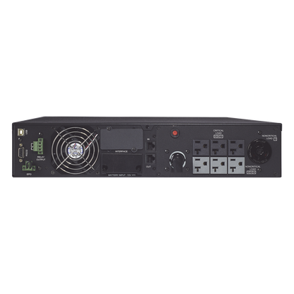 UPS de 2200 VA/1800 W, Online Doble Conversión, Entrada 120 Vca NEMA 5-20P, Onda Senoidal Pura, Rack o Torre de 2 UR, Con 6 NEMA 5-20R y 1 NEMA L5-20R