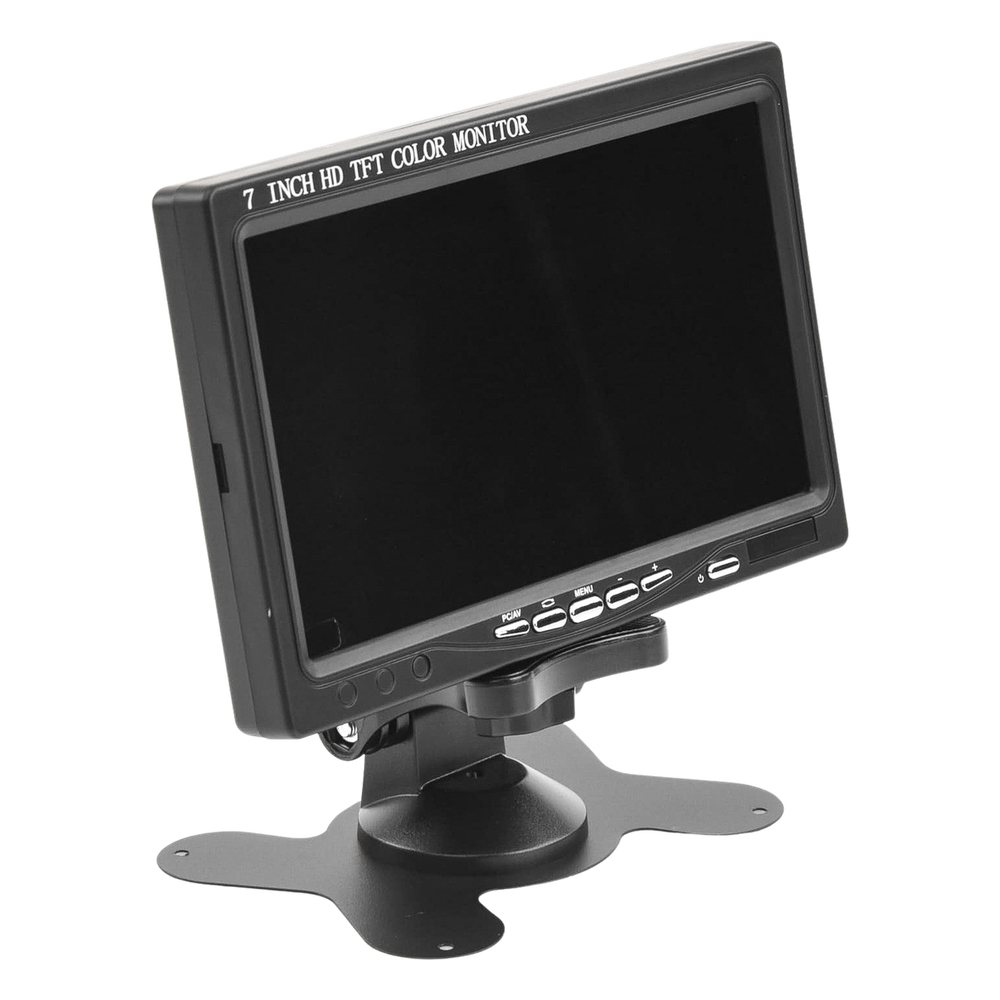 Monitor 7" TFT-LCD ideal para colocar en vehículos o DVR/NVR. Entradas de video HDMI, VGA y RCA (CVBS)