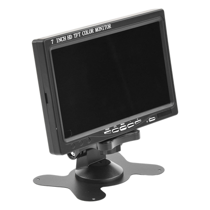 Monitor 7" TFT-LCD ideal para colocar en vehículos o DVR/NVR. Entradas de video HDMI, VGA y RCA (CVBS)