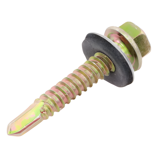 Tornillo Punta Broca Sello Montado 6.5 X 38 mm (1/4" X 1 1/2") Caj. C/100pz.