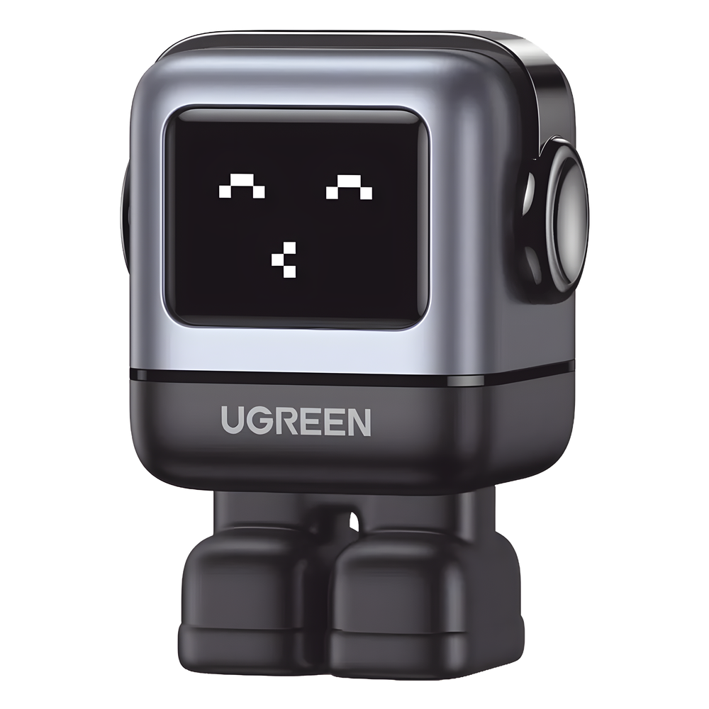 Cargador RobotGaN de 65W Serie UNO | 3 Puertos de Carga Rápida | 2 USB-C | 1 USB-A | PD 3.0 | QC 4.0 | Carga Inteligente | Tecnología GaN II | Zapato