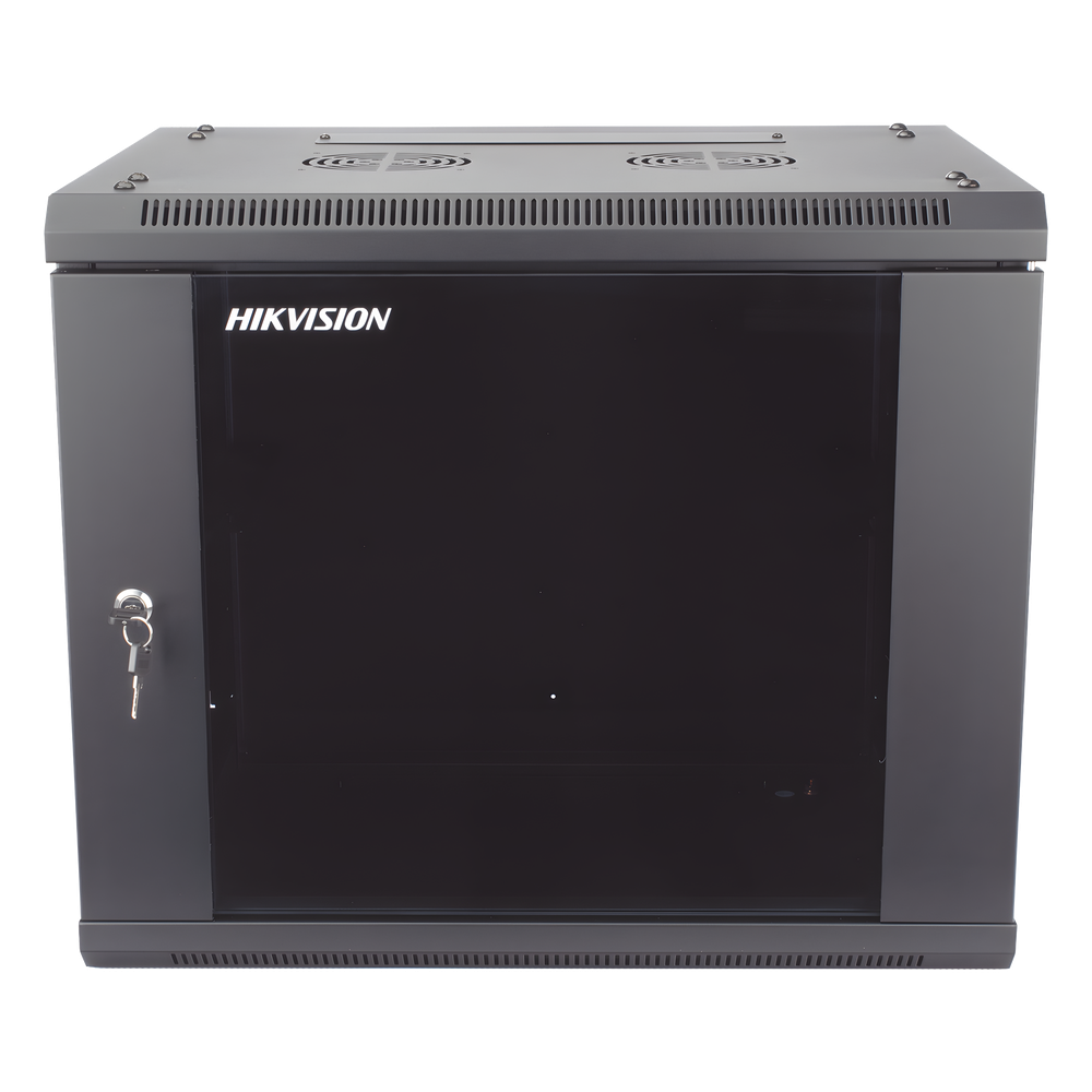 Gabinete para Montaje en Pared - Piso / Puerta de Cristal Templado / Cuerpo Fijo / 9 Unidades de Rack / 19" / Fabricado en Acero