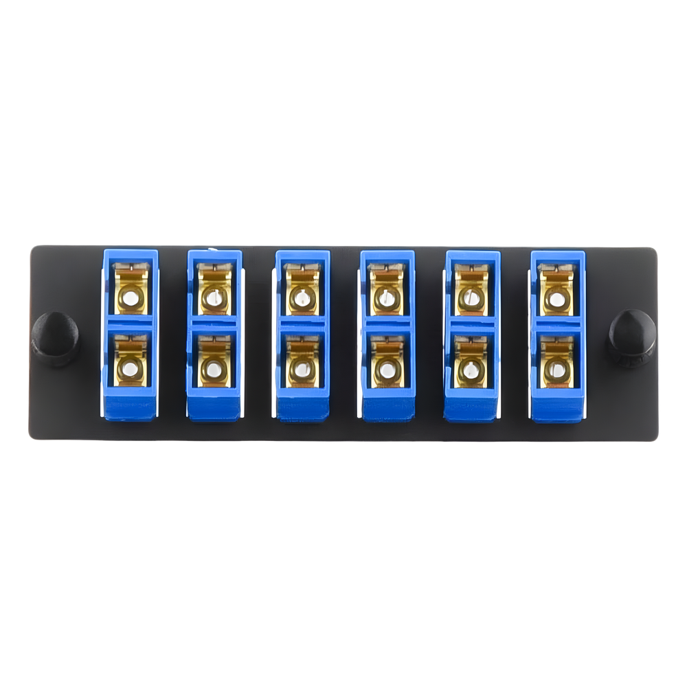 Placa Acopladora de Fibra Optica FAP, Con 6 Conectores SC Duplex (12 Fibras), Para Fibra Monomodo OS1/OS2, Color Azul