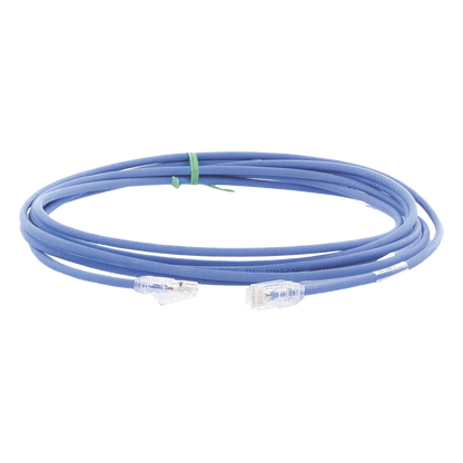 Cable de Parcheo UTP Cat6A, CM/LSZH, Diámetro Reducido (28AWG), Color Azul, 3.66 Metros (12 Pies)