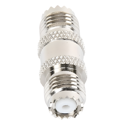 Adaptador Barril en Línea, de Conector Mini-UHF Hembra a Mini-UHF Hembra, Níquel/ Oro/ Teflón