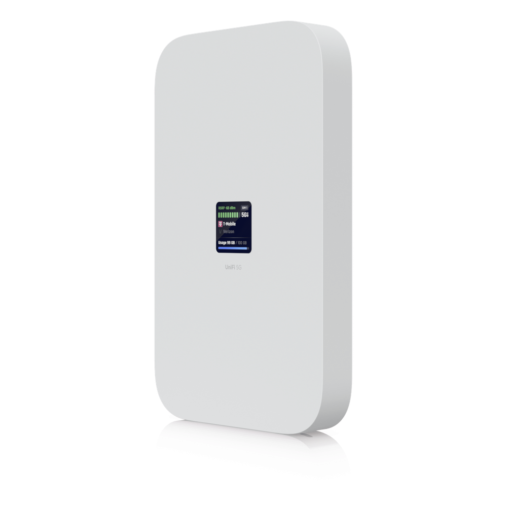 UniFi Módem 5G de Alto Rendimiento Hasta 3.4 Gbps para Implementaciones UniFi, Adopción Instantánea por Puerto PoE, Configuración Automática, Doble