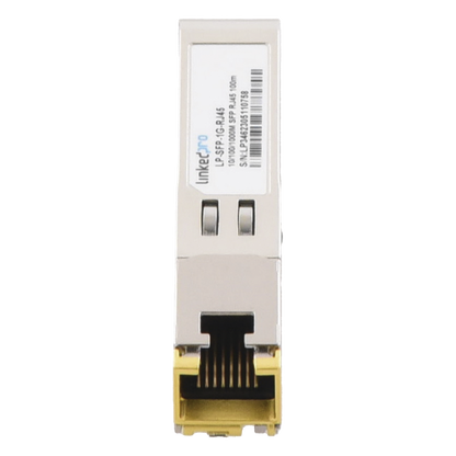 Transceptor Óptico SFP a RJ45 / Auto negociación 10/100/1000 Mbps / Conector RJ45 / 1000BASE-T / Distancia de hasta 100 m.