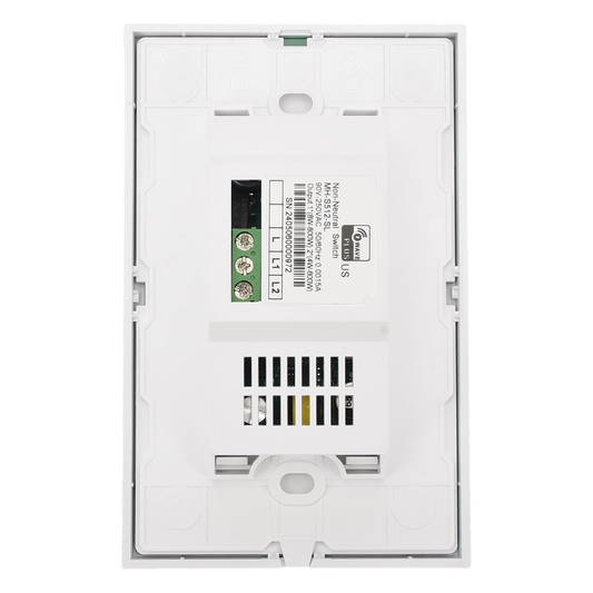 (ZWAVE) Interruptor On/Off panel táctil touch inalámbrico Zwave Plus 2 botones. No requiere cable neutro, Compatible con Hubitat HC8, Álula M2M, otros