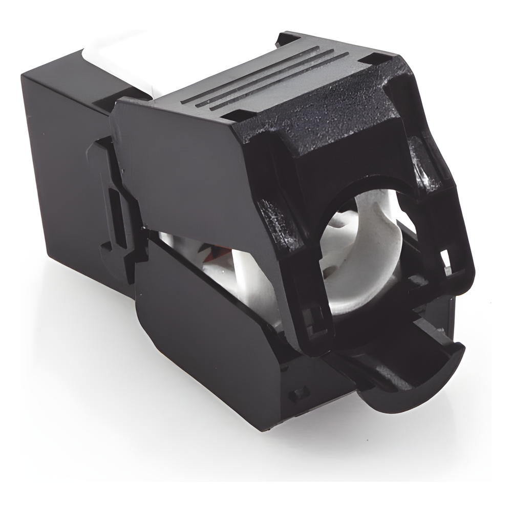 Módulo Jack Keystone Cat5e (Toolless), con Terminación en Ángulo 180 - Color Negro, Compatible con Faceplate y Patchpanel Linkedpro