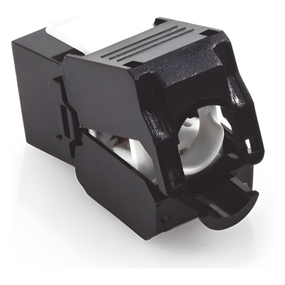 Módulo Jack Keystone Cat5e (Toolless), con Terminación en Ángulo 180 - Color Negro, Compatible con Faceplate y Patchpanel Linkedpro