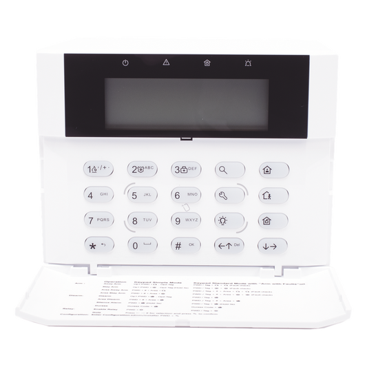 (AX HYBRID PRO) Teclado Compatible con el Panel Hybrid Pro Hikvision DS-PHA64-LP y DS-PHA64-LP(B) / Pantalla LCD / 2 zonas cableadas / 1 salida de