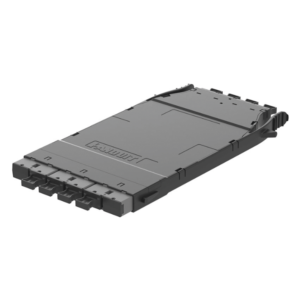 Cassette HD Flex? Para 32 Fibras Multimodo OM4, de 4 MPO(8F) Macho a 4 MPO(8F) Macho, Color Gris