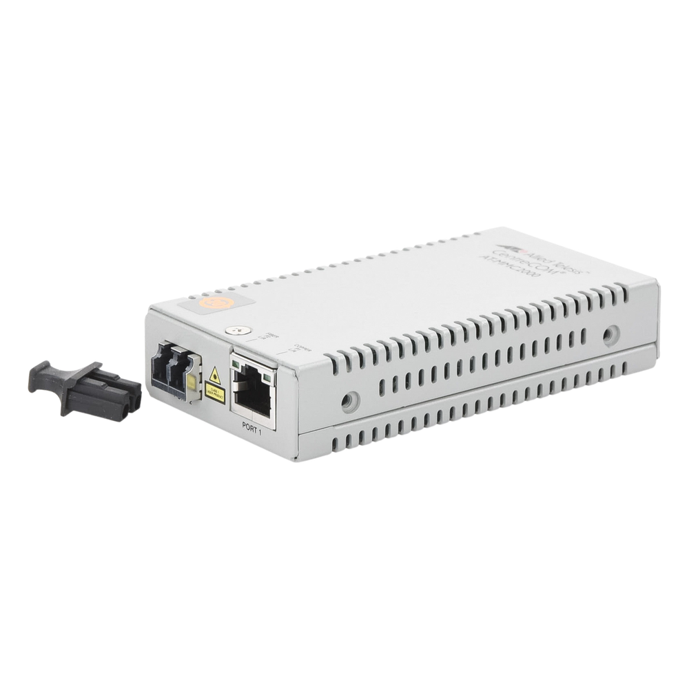 Convertidor de medios Gigabit Ethernet a fibra óptica, conector LC, multimodo (MMF), distancia de 220 hasta 500 m, con fuente de alimentación
